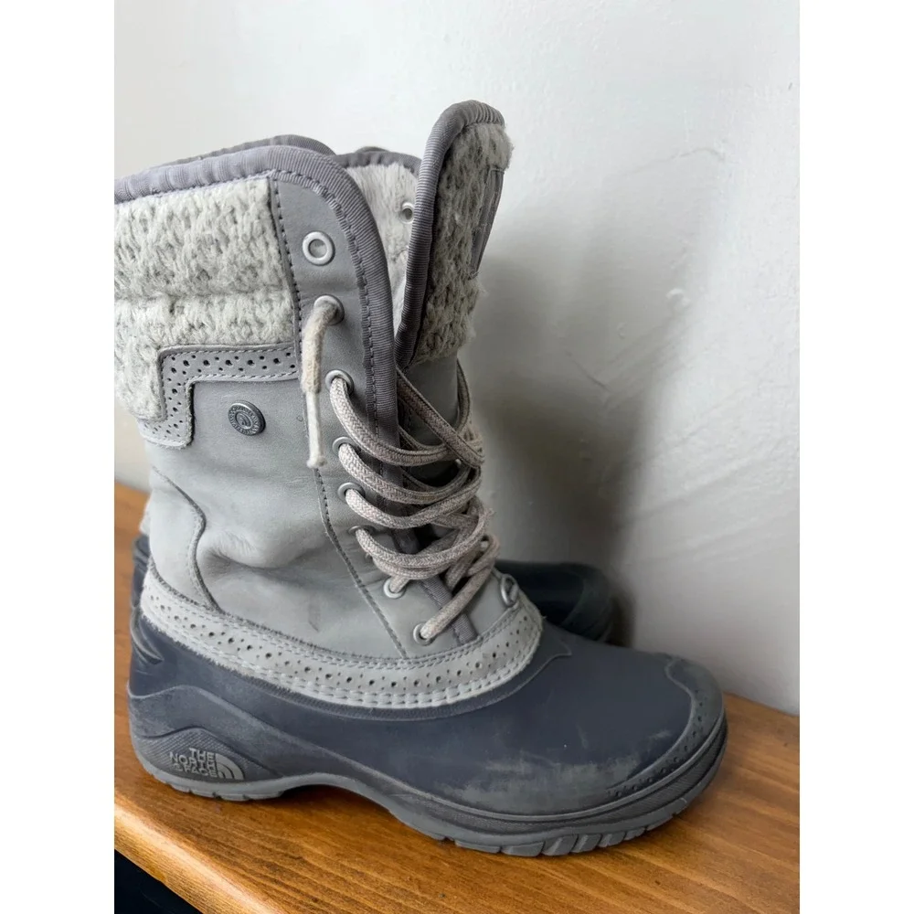 The North Face Shellista III Mid Grey Waterproof Insulated Snow Boots Womens 7